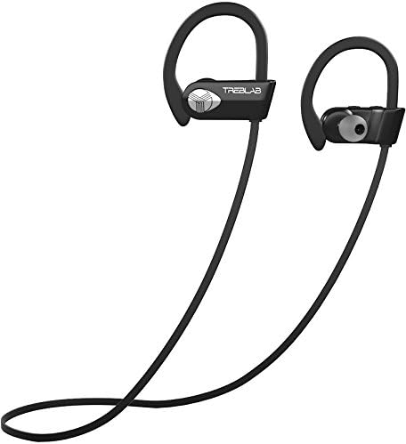TREBLAB XR500 Bluetooth Running Headphones, IPX7 Waterproof, Noise Cancelling, Secure-Fit, Wireless Sport Earbuds with Mic