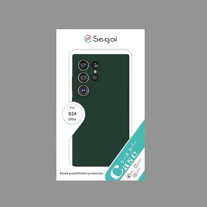 E Segoi Designed for Galaxy S24 Ultra Case, Liquid Silicone Gel Rubber Shockproof Case Soft Microfiber Cloth Lining Cushion Compatible with S24 Ultra 5G 6.8 inch (Sequoia Green, S24 Ultra - 6.8")