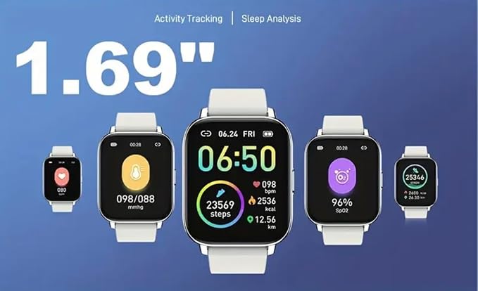 Smart Watches for Women Men, Smartwatch 1.69" Touch Screen with Multiple Sports Modes, GPS Fitness Tracker, Heart Rate Monitor, Blood Pressure Monitor, Blood Oxygen,Sleep Monitor, Purple Band