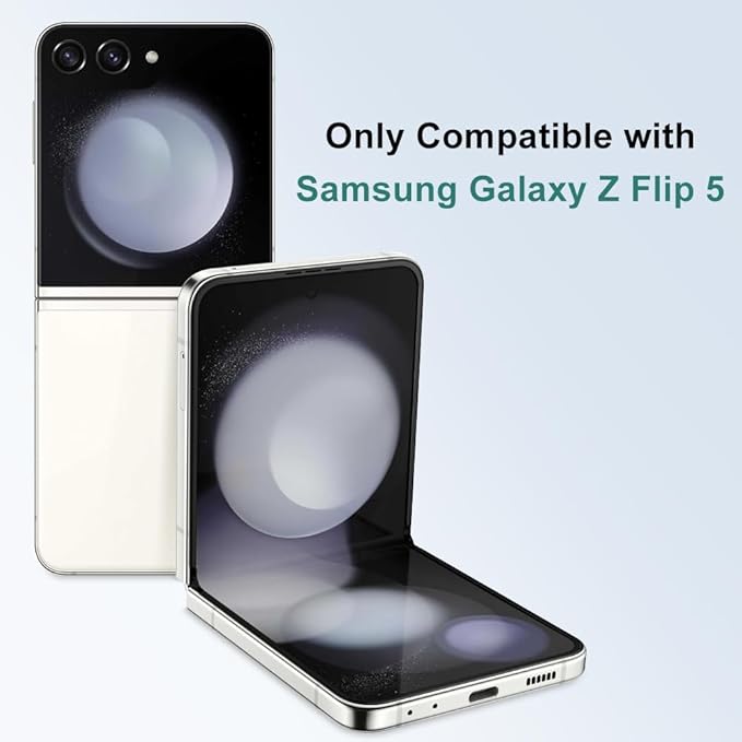 for Samsung Galaxy Z Flip 5 Case, Ultra Slim Flip 5 Case, Anti-Scratch Anti-Yellowing PC Back Cover & TPU Hinge Connectors Shockproof Protective Phone Case for Samsung Z Flip5 5G (Black)