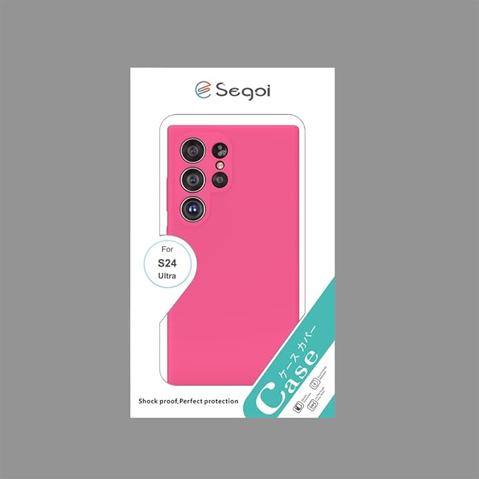 E Segoi Designed for Galaxy S24 Ultra Case, Liquid Silicone Gel Rubber Shockproof Case Soft Microfiber Cloth Lining Cushion Compatible with Galaxy S24 Ultra 5G 6.8 inch (Hot Pink, S24 Ultra - 6.8")