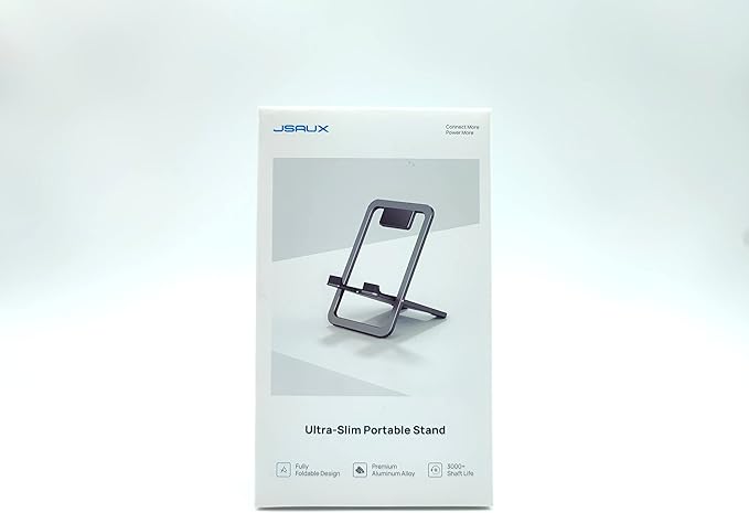 JSAUX Universal Tablet Stand, Portable Foldable Tablet Holder for Desk Compatible with iPad mini/Air, Samsung Galaxy Tab, Kindle Fire, Steam Deck, Switch 2, ROG Ally, iPhone and Other Tablets-Gray