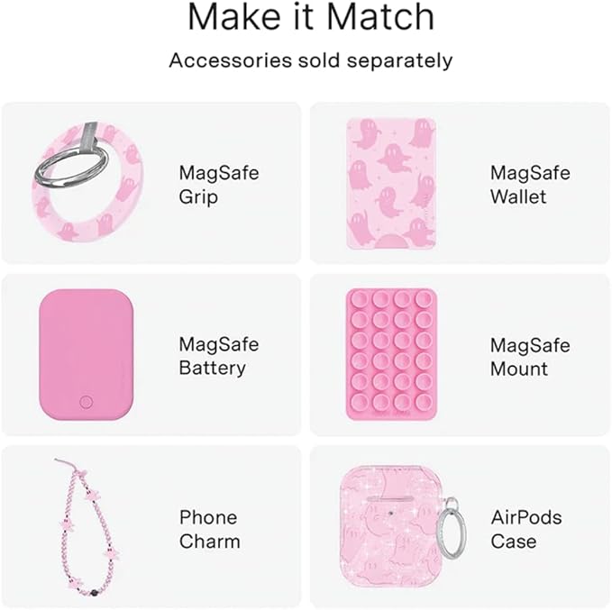 VELVET CAVIAR Case for iPhone 17 Pro | Compatible with MagSafe | 10ft Drop Tested | Protective Halloween Cases | Ghosted Pink Glitter