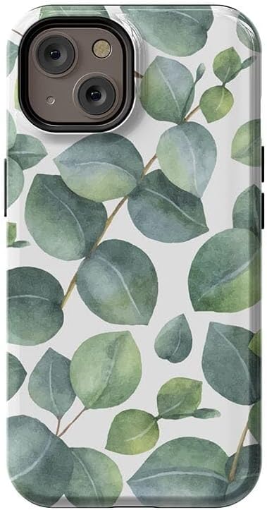 Casely iPhone 14 Case | Leaf Me Alone | Green Floral | Essential Slim Dual-Layer Protective Design | Compatible with MagSafe