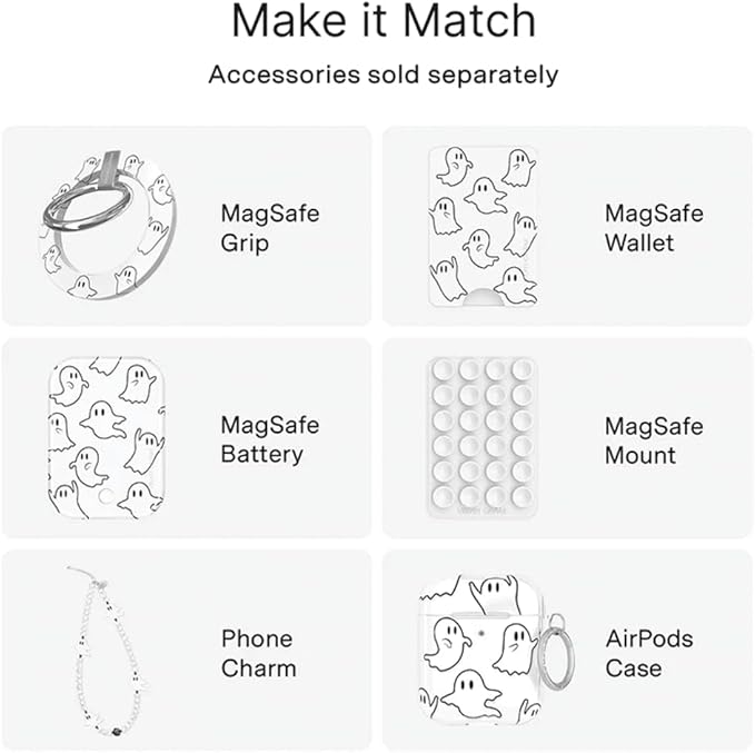 VELVET CAVIAR Case for iPhone 17 Pro Max | Compatible with MagSafe | 10ft Drop Tested | Halloween Cases for Women | Ghosted Clear