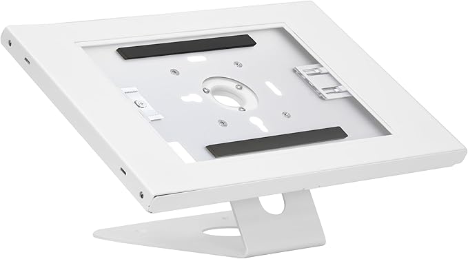 Mount-It! Anti-Theft Tablet Kiosk, Locking Tablet Enclosure with Counter Top and Wall Mount Base, Universal Enclosure for iPads Gen 7, 8, 9 and 10, iPad Pro, iPad Air, White