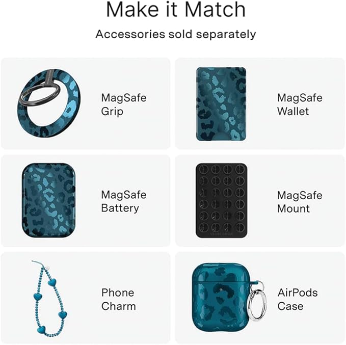 VELVET CAVIAR Case for iPhone 17 | Compatible with MagSafe | 10ft Drop Tested | Protective Designer Cases | Metallic Navy Leopard