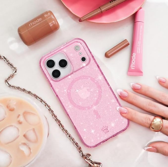 VELVET CAVIAR Case for iPhone 17 Air | Compatible with MagSafe | 10ft Drop Tested | Protective Designer Cases | Pink Stardust Glitter