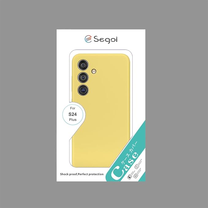 E Segoi Designed for Galaxy S24+Plus Case, Liquid Silicone Gel Rubber Shockproof Case Soft Microfiber Cloth Lining Cushion Compatible with Galaxy S24 Plus 5G 6.7 inch (Yellow, S24 Plus - 6.7")