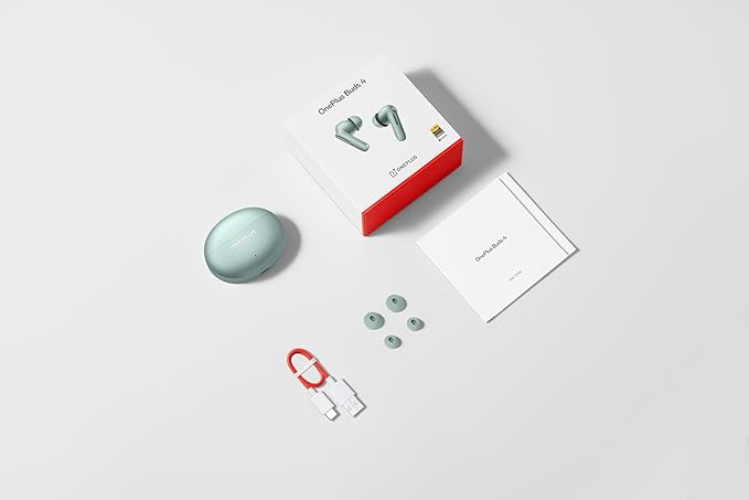 OnePlus Buds 4 Bluetooth Wireless Earbuds, Zen Green, E513A, in-Ear, True Wireless with Active Noise Cancellation
