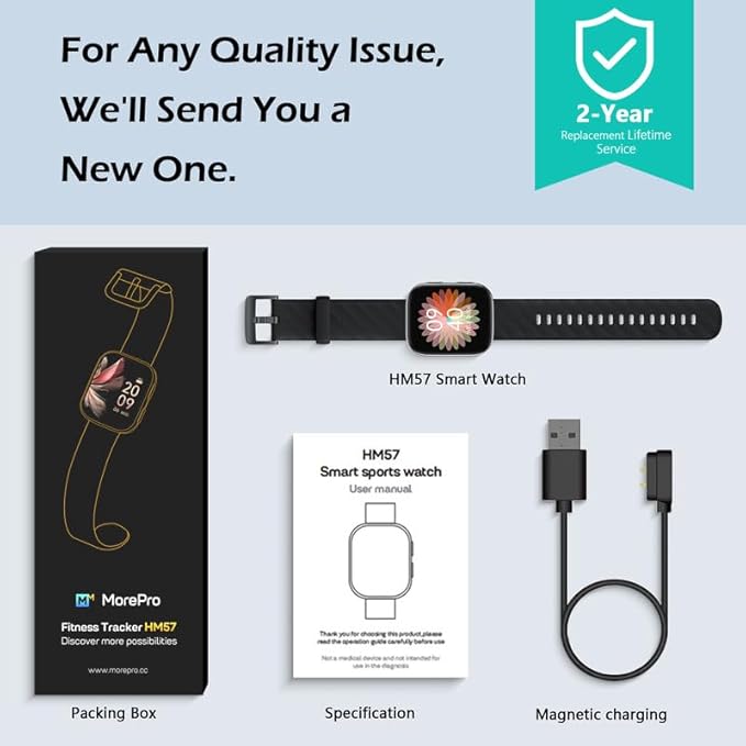 MorePro Smart Watch for Men Women(Make/Answer Call), 1.85" Smartwatch with 24/7 Heart Rate & Blood Pressure Monitor, Blood Oxy-gen Sleep Tracking, 120+ Sports Fitness Trackers for iPhone Android