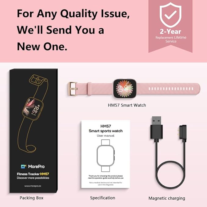 MorePro Smart Watch for Women Men (Make/Answer Call), 1.85" Smartwatch with 24/7 Heart Rate & Blood Pressure Monitor, Blood Oxy-gen Sleep Tracking, 120+ Sports Fitness Trackers for iPhone Android