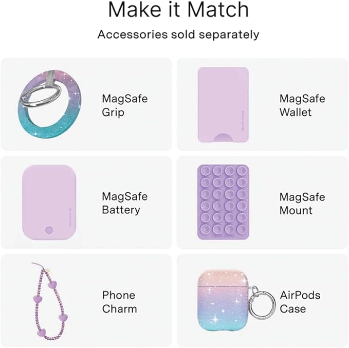 VELVET CAVIAR Case for iPhone 17 Air | Compatible with MagSafe | 10ft Drop Tested | Protective Designer Cases | Ombre Stardust Glitter