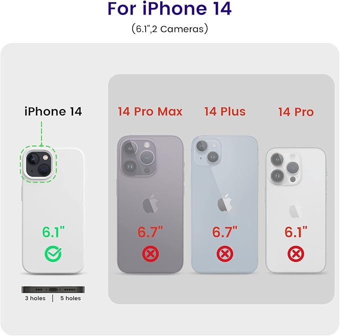 OTOFLY Designed for iPhone 14 Case, Silicone Shockproof Slim Thin Phone Case for iPhone 14 6.1 inch (White)