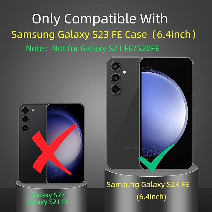 for Samsung Galaxy S23 FE Case Magnetic Compatible with MagSafe,with 2 Screen Protector,Built-in Camera Cover+Stand Ring,Military Grade Drop Shockproof Heavy Duty Protection Phone Bumper Blue