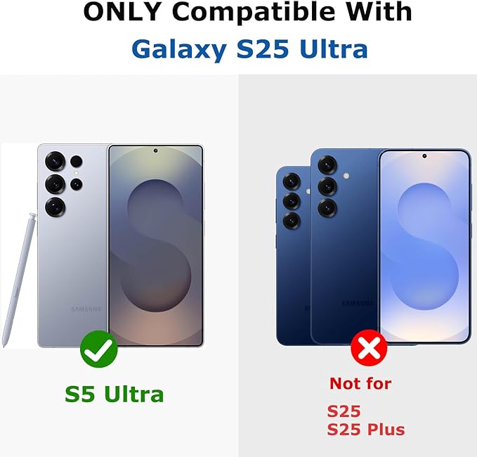 for Samsung Galaxy S25 Ultra Case, Full Body Rugged Military Drop Protection Bumper Heavy Duty Shockproof Anti-Scratch Protective Cover Phone Case for Galaxy S25 Ultra 5G (Black & Blue)