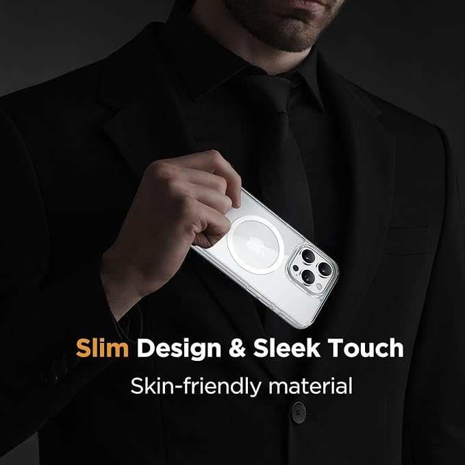 Miracase Magnetic for iPhone 13 Pro Max Case 6.7 inch (Compatible with MagSafe)(with 2X Screen Protectors) Military-Grade Protection, Anti-Fingerprint Translucent Matte Phone Case Cover, Clear