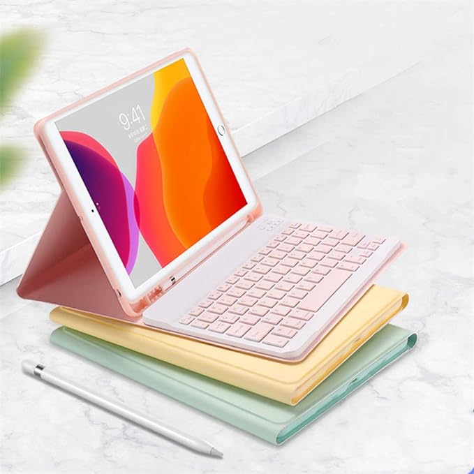 Color Keyboard for Samsung Galaxy Tab S9 11" Keyboard Case Cute Detachable Removable Wireless Bluetooth Keyboard,Pink