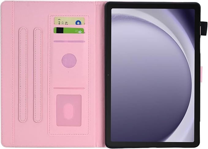 Case for Galaxy Tab A9+/A9 Plus 11 Inch 2024 (SM-X210/X216/X218), Funut PU Leather Folio Cover Multi-Angle Stand with Auto Wake/Sleep Case for Samsung Galaxy Tab A9 Plus/A9+ Tablet, Pink Stay Positive