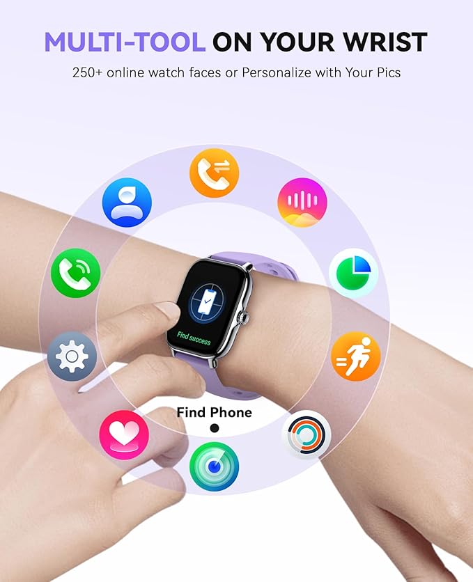 Smart Watch for Women Men- Answer/Make Call, 2025 IP68 Waterproof Fitness Step Sleep Tracker Watch with Monitor Activity Counter Smartwatch for Andriod iPhone iOS Samsung Compatible