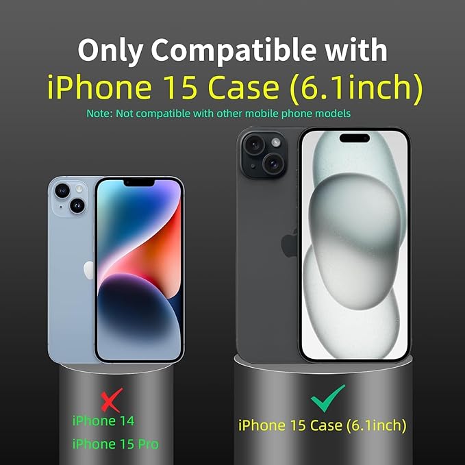 Magnetic for iPhone 15 Case Compatible with MagSafe Wireless Charging,15 Phone Case with 2 Screen Protectors,Built-in Kickstand Ring Military Grade Drop Shockproof Heavy Duty Protection Blue