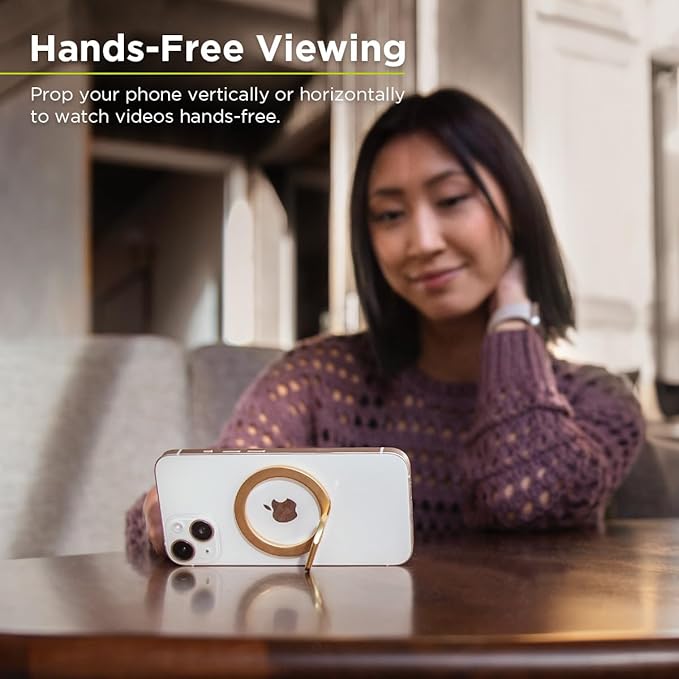 PureGear Magnetic Phone Grip Ring Stand, Magnetic Phone Ring Holder for MagSafe iPhone 16, 16 Pro, 16 Plus, 16 Pro Max, 15, 15 Plus, 14, 14 Pro, 14 Pro Max, 13, 12, Adjustable Kickstand(Carbon Fiber)