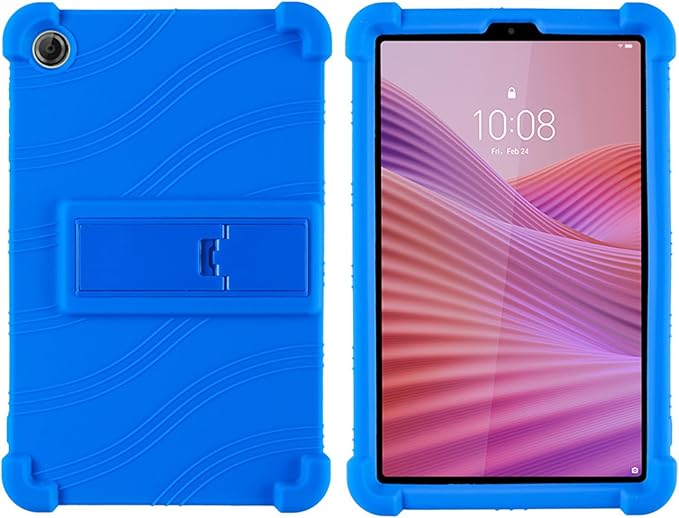 Case for Lenovo Tab One 8.7 Inch Tablet 2025 (TB305FU), Kids Friendly Soft Silicone Adjustable Stand Cover for Lenovo Tab K9 Tablet 8.7 inch Tablets (Blue)