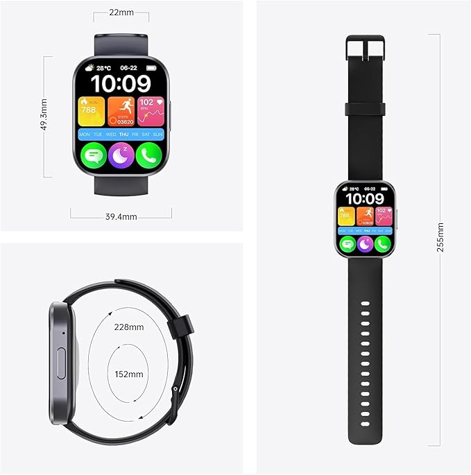 OUKITEL Smart Watch for Men Women (Answer/Make Calls), 1.91" HD Screen Fitness Watch with Sleep/Heart Rate/Step Monitor, 140+Sport Modes Smartwatch, IP68 Waterproof, Smart Watches for Android iOS