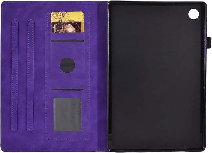 Case for Samsung Galaxy Tab A9+/A9 Plus 11 Inch 2024 2023 (SM-X210/X216/X218), PU Leather Cover Embossed Flower Multi-Angle Stand with Auto Wake/Sleep Case for Galaxy Tab A9 Plus Tablet,Purple