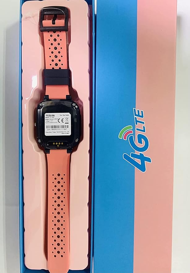 TEZILON Kids 4G GPS Smart Watch Worldwide Real-Time Tracking Phone Video Call Text Waterproof SOS Emergency Alarm Voice Message Camera Geo-Fence Pedometer Anti-Lost GPS Tracker 3-15 Girls Present