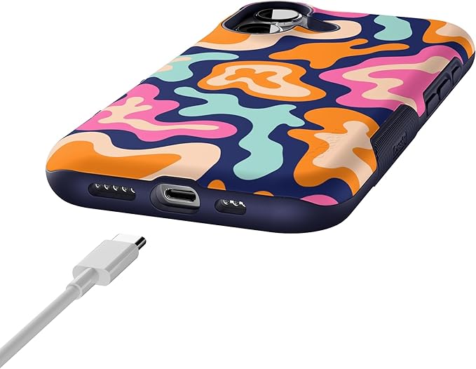 Casely iPhone 17 Case | Midnight Color Splash | Abstract Retro | Bold Protective Design | Compatible with MagSafe