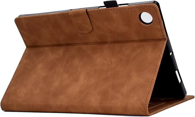Case for Samsung Galaxy Tab A9+/A9 Plus 11 Inch 2024 2023 (SM-X210/X216/X218), PU Leather Cover Embossed Flower Multi-Angle Stand with Auto Wake/Sleep Case for Galaxy Tab 11 Inch, Brown