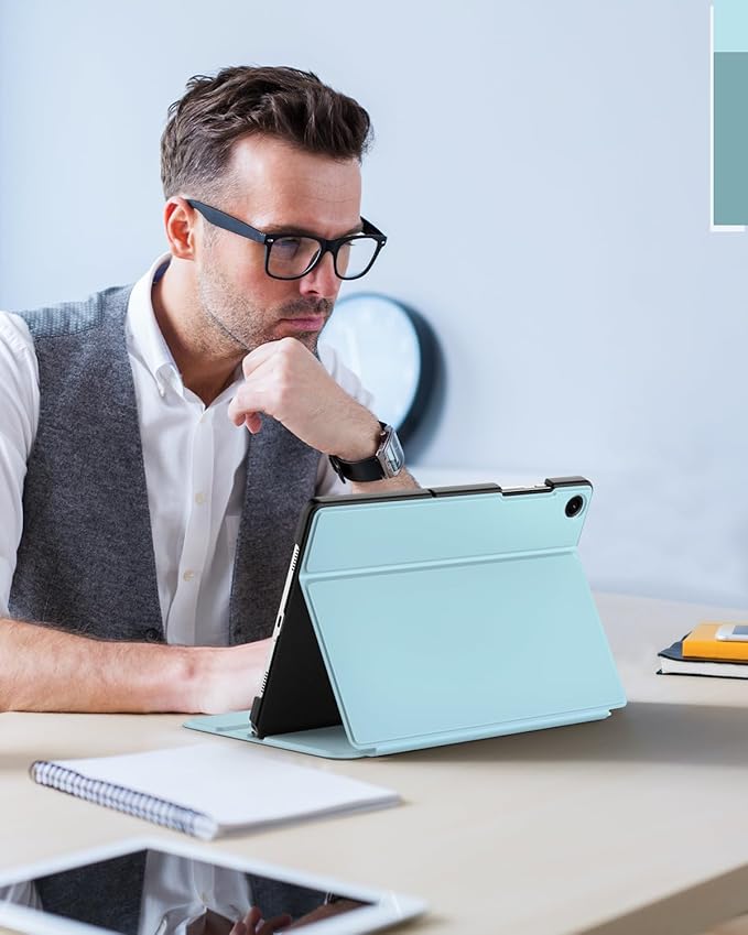 MoKo Case for Samsung Galaxy Tab A9 Plus 11-Inch 2023, Multi-Angle Viewing Slim Hard Back Shell Protective Cover Case with Auto Wake/Sleep for Galaxy Tab A9+ Tablet SM-X210/SM-X216/SM-X218, Sky Blue