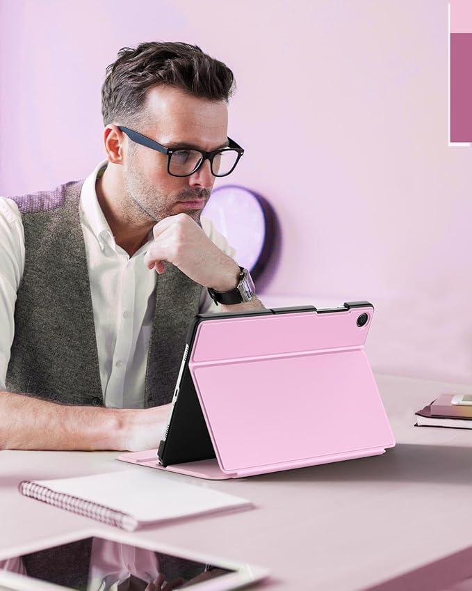 MoKo Case for Samsung Galaxy Tab A9+/A9 Plus 11” 2023, Slim Hard Back Shell Protective Cover Case with Viewing Stand & Auto Wake/Sleep for Galaxy Tab A9+ Tablet SM-X210/SM-X216/SM-X218, Pink