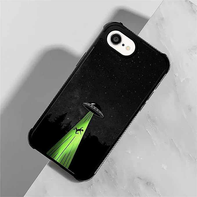 Compatible with iPhone 16e Case,Alien Ship Phone Cover for Men/Women,Soft TPU Anti-Skid Thread and Four Corner Anti-Collision Protection Case Compatible with iPhone 16e 6.1inch