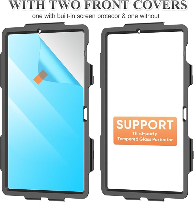 SEYMAC stock Case for Samsung Galaxy Tab S10 FE+ Plus 5G Tablet Case 13.1'' Protective with Screen Protector, Pencil Holder, 360 Rotating Stand, Hand Strap, Shoulder Strap, Black1