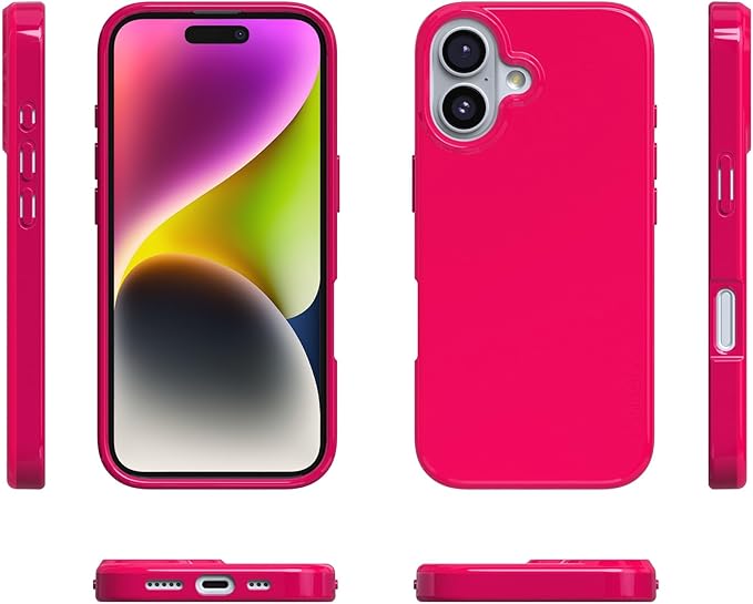 Casely iPhone 17 Case | Think Pink | Solid Neon Pink | Compatible with MagSafe | Classic Ultra Slim Design