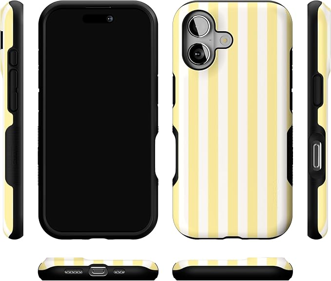 Casely iPhone 17 Case | Butter Yellow Stripes | Sunday Best | Bold Protective Design | Compatible with MagSafe