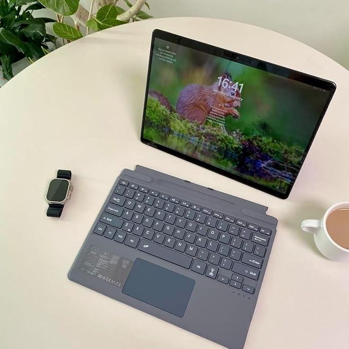 mobee Type Cover for Microsoft Surface Pro 13 inch, Compatible with Surface Pro 13"(11th Edition) / Pro 11 / Pro 10 / Pro 9 / Pro 8 / Pro X, Slim Keyboard with Trackpad Mouse, Backlit, & Pen Holder