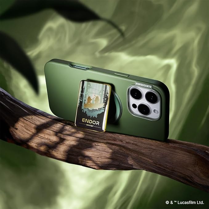 PopSockets Phone Grip for MagSafe with Kickstand, Magnetic Stand, Swappable Top, Secure Hold for iPhone MagSafe Cases, Phone & Tablet Grip, Starwars - Enamel Welcome to Endor