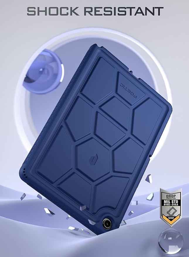Poetic TurtleSkin Case Designed for Samsung Galaxy Tab A9+ Plus 11 Inch 2023, Heavy Duty Shockproof Rugged Kids Friendly Drop Protection Silicone Cover Case, Navy Blue