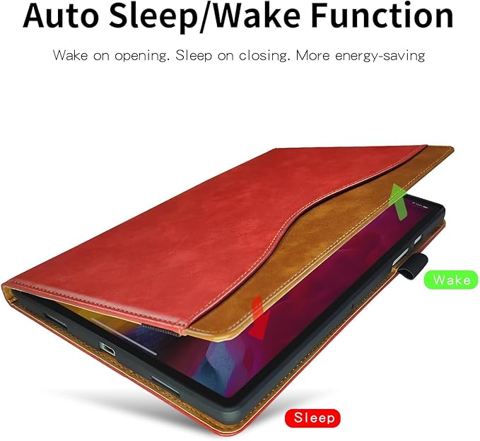 Case for Lenovo Tab M11 / Tab K11 LTE 11 Inch (TB330FU) 2024 Bussiness Premium PU Leather Protective Case Lightweight Flip Stand with Elastic Band & Card Holder for Lenovo Tab M11-Red
