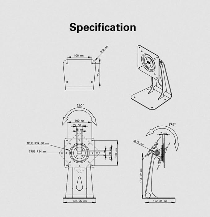 TABcare Anti-Theft Acrylic Case with 360 Rotate 180 Swivel Metal Desktop Stand & 90-Degree USB C Cable for Samsung Galaxy TAB 12.4" Tablet (Black, TAB S7+/S8+/S9+ 12.4 S7 FE S9 FE+)