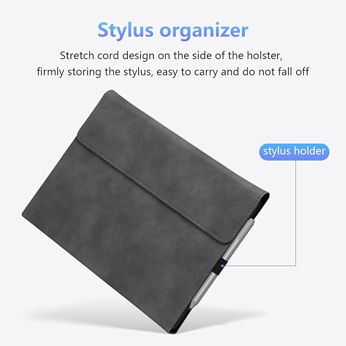 Protective Case for 10-inch Microsoft Surface Go 3/2/1, Multiple Angle Viewing, Slim Lightweight Cover, Stylus Holder, Light Heat Dissation, Compatible with Type Cover Keyboard, Grey