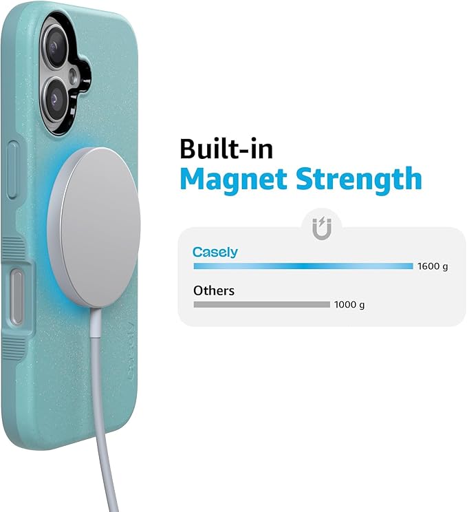 Casely iPhone 17 Case | Aquamarine | Ocean Blue Shimmer | Compatible with MagSafe | Bold Protective Design