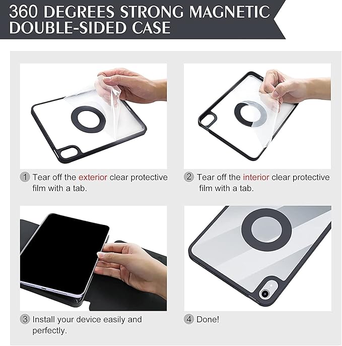 Vertical Case for iPad 11th Generation 11-inch (A16) 2025/iPad 10th Generation, Magnetic Case with Pencil Holder, It can Hold Keyboard, 360 Rotatable Detachable Smart Cover (Lavender)