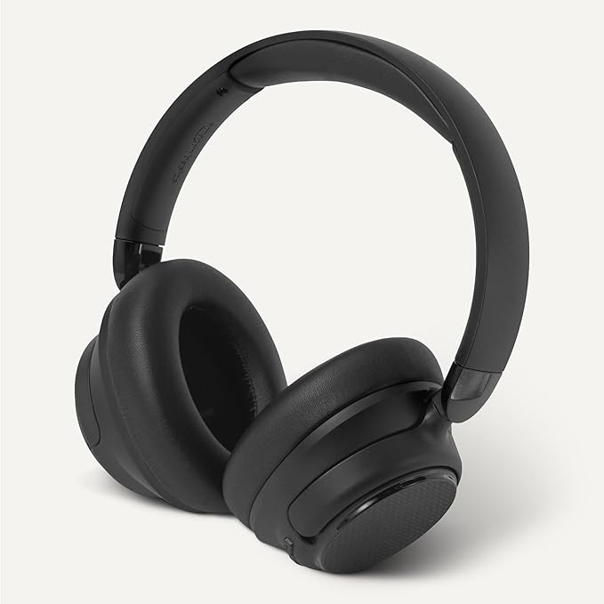 Amazon Basics Hybrid Active Noise Cancelling Headphones, 35 Hours Playtime with ANC on and 45 Hours with ANC Off, Wireless, Over Ear Comfortable Fit, Bluetooth, One Size, Black