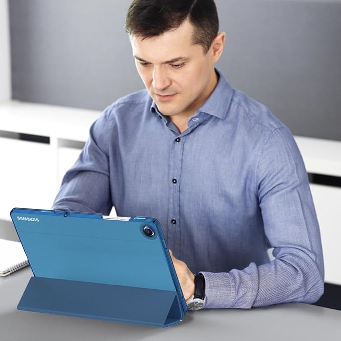 MoKo Case for Galaxy Tab A9+/A9 Plus 11 inch 2023, Slim Stand Protective Smart Cover with Hard PC Translucent Back Shell for Tab A9 Plus Tablet (SM-X210/X216/X218), Auto Wake/Sleep, Dark Sea Blue