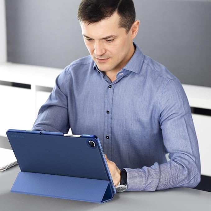 MoKo Case for Galaxy Tab A9 Plus 11 inch 2023, Slim Stand Protective Smart Cover with Hard PC Translucent Back Shell for Tab A9 Plus Tablet (SM-X210/X216/X218), Auto Wake/Sleep, Navy Blue