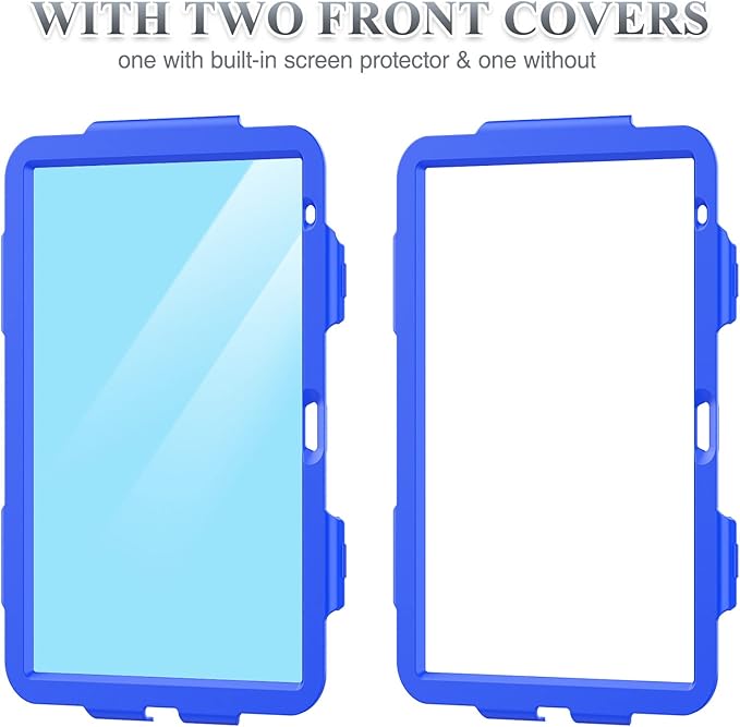 SEYMAC stock Case for iPad (A16) 11th/10th Generation 11''/10.9'' 2025/2022, Full-Body Drop Protection Case with Screen Protector &360° Rotate Hand Strap/Stand, Blue+Black